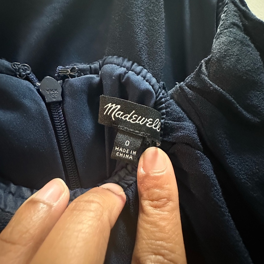 Madewell Navy Ruffle Mini Dress - Picture 6 of 7